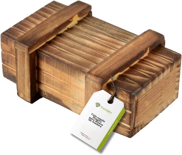 Caja puzzle de madera con compartimento secreto