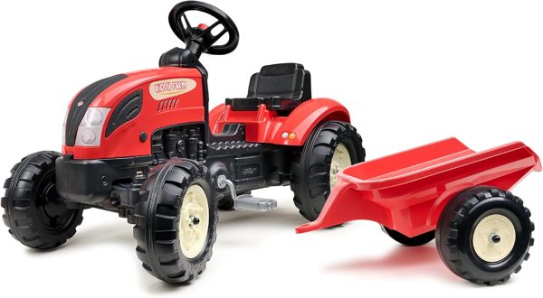 Tractor de pedales Falk Kiddy Farm con remolque